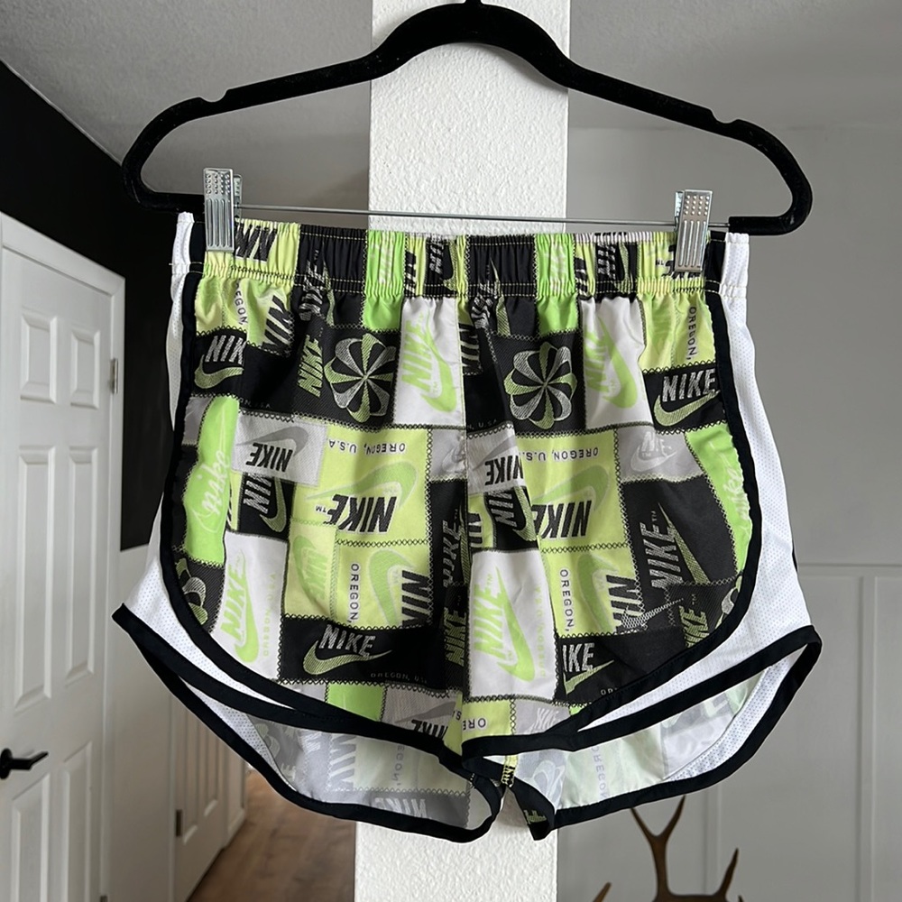 Nike dri-fit black and neon green shorts size small